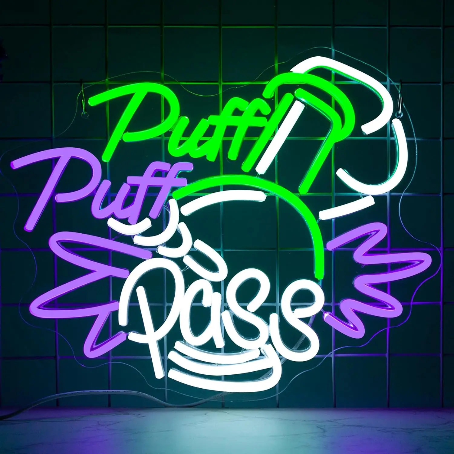 Party Games Game Pass - لافتة نيون Puff Puff Pass قابلة